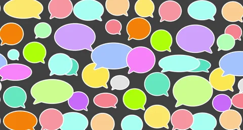 Iconic speech bubbles pattern Stock Footage 169053424