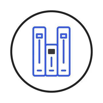 Iconic stack of books inside a circle offering a simple yet impactful graph.. Stock Illustration