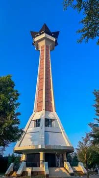 Iconic Star-Shaped Islamic Tower Grand Mosque of Semarang Stock Photos