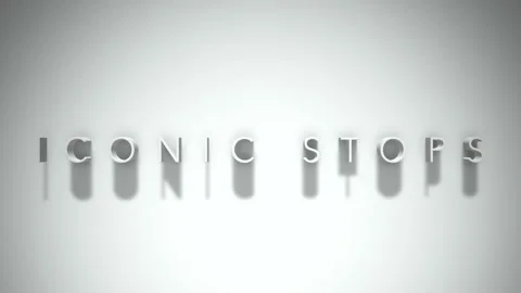 iconic stops 3D title animation white te... | Stock Video | Pond5