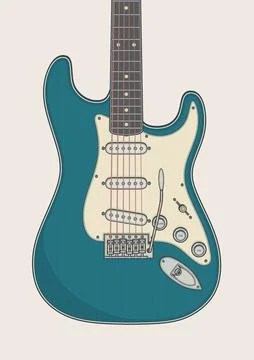 Iconic Strat Guitar Illustrazione stock