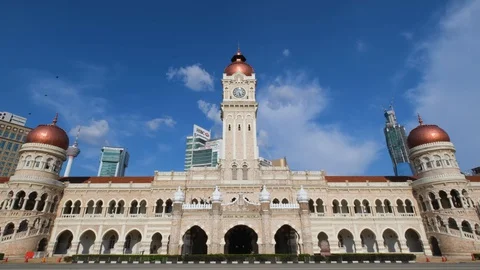 The iconic Sultan Abdul Samad building at Dataran Merdeka Stock Footage 129389126