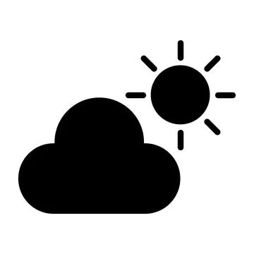 Iconic Sun and Cloud Symbol Representing Weather Conditions and Climate Chang Stockillustratie