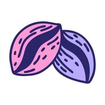 Iconic tattoo style image of coffee beans in bright neon color Stock Illustration