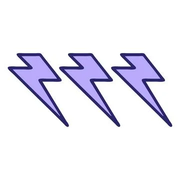 Iconic tattoo style image of lighting bolts in bright neon color Stock Illustration