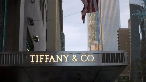 The iconic Tiffany Co. Storefront in New York City, a landmark of luxury Vidéo 295079480
