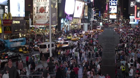 Iconic Times Square at night Stock Footage 68533910