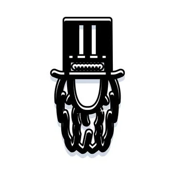 Iconic top hat and beard illustration representing leadership Stock Illustration