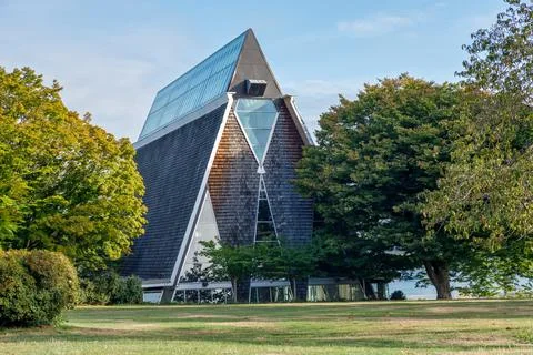 Iconic Vancouver Maritime Museum with triangular glass roof and wooden shin.. Stock-Fotos