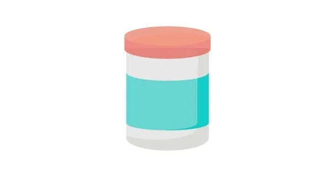 Iconic vector illustration of a jar labeled for fish food, showcasing a cle.. Stock Footage 332545060