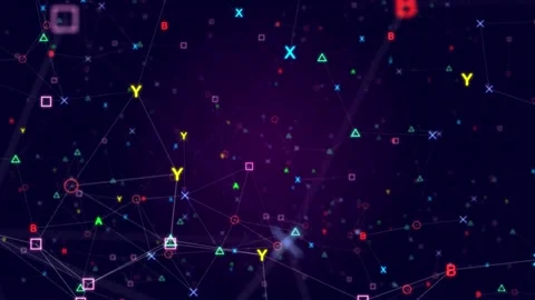 Iconic video game background: Console design elements for PC gaming Stock Footage 247678126