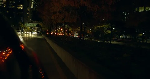 Iconic View of Beautiful New York Skyscrapers From Behind Car Travelling Through Stock Footage 110590104