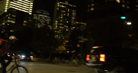 Iconic View of Beautiful New York Skyscrapers From Car Travelling Through  Stock Footage 110591056