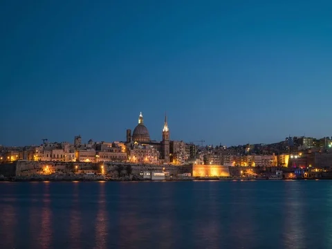 Iconic view of Valletta in Timelapse 4K Stock Footage 73955685