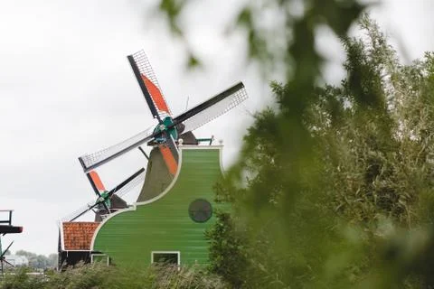 Iconic Windmills In The Netherlands Stock Photos