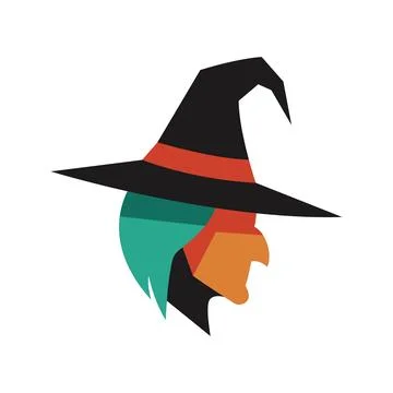 Iconic witch hat and witch design for halloween and magical themes Stock Illustration