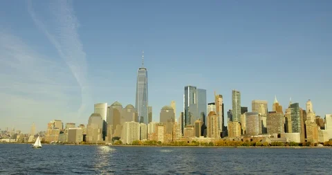 The Iconic World Trade Centre On The Hudson River In The Financial District Stock Footage 112220191