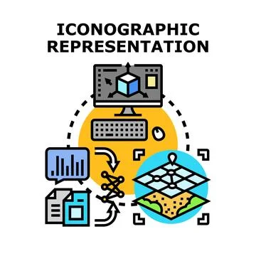 Iconographic information visualization and data processing system Stock Illustration