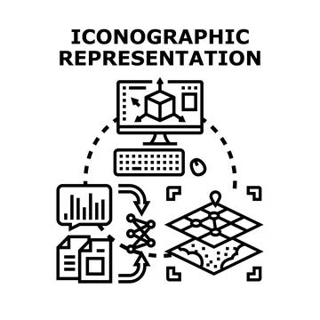 Iconographic information visualization and data processing system Stock Illustration