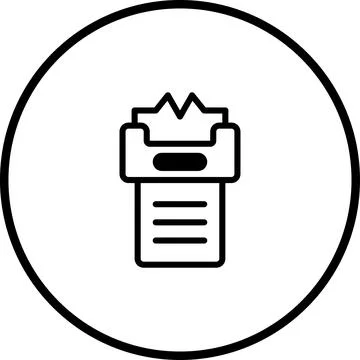 Iconographic representation of a document archive within a circular border li 库存插图
