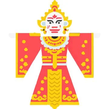 Iconography Shadow Puppet Art Tradition Craft Stock Illustration
