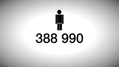 Iconography Universal Countdown Tracking Fast Digital Audience Population Growth Video stock 337767701