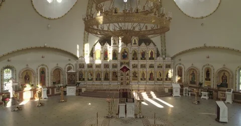 The iconostasis of the temple Stock Footage 81415856