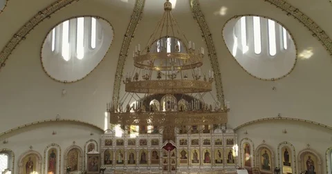 The iconostasis of the temple Stock Footage 81416217