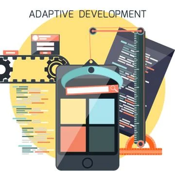 Icons for adaptive development Stock Illustration