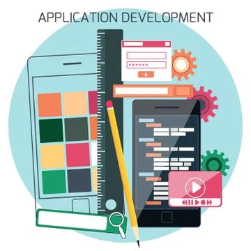 Icons for adaptive development Stock Illustration