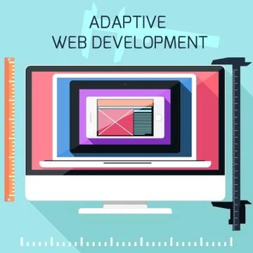Icons for adaptive web development Stock Illustration
