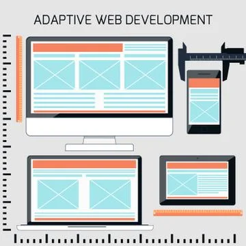 Icons for adaptive web development Stock Illustration