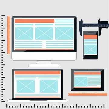 Icons for adaptive web development Stock Illustration
