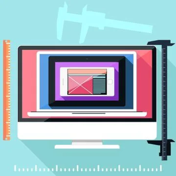 Icons for adaptive web development 스톡 일러스트