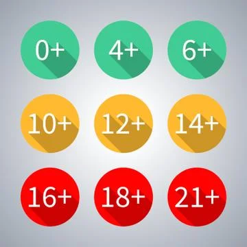 Icons age limit, vector illustration. Stock Illustration