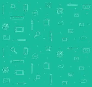 Icons analytics background vector, set of sketch line outline style Stock Illustration