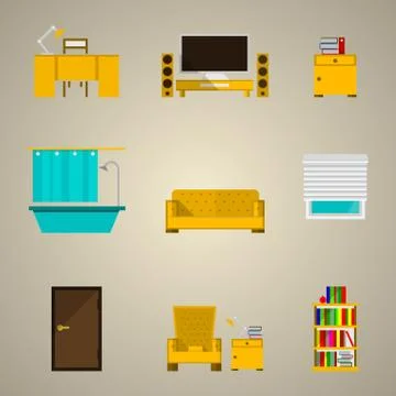 Icons for apartment Stock Illustration