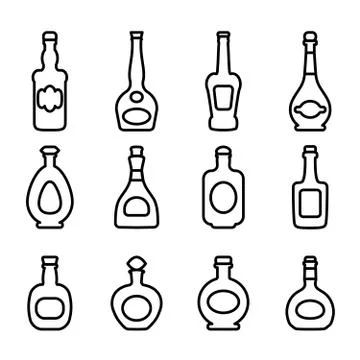 Icons bottles Stock Illustration