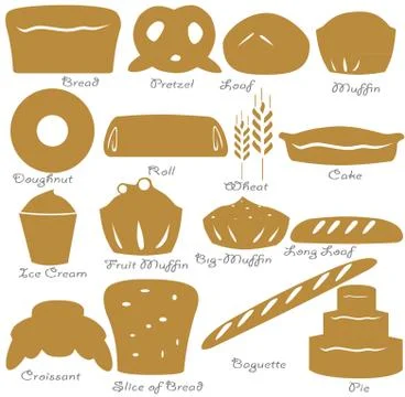 Icons bread 库存插图