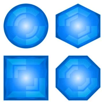 Icons buttons blue, set Stock Illustration