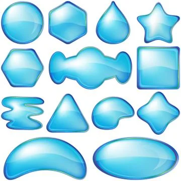 Icons buttons blue, set Stock Illustration
