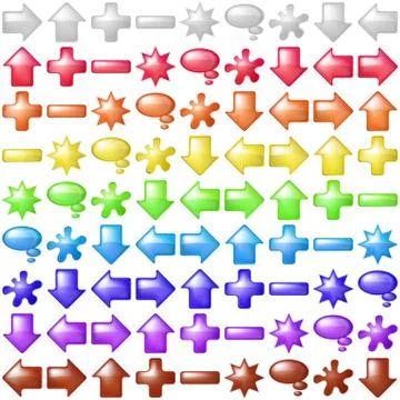 Icons buttons, set Stock Illustration