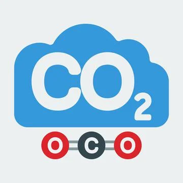 Icons of a cloud of carbon dioxide. Co2 Stock Illustration