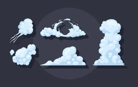 Icons clouds fluffy Stock Illustration