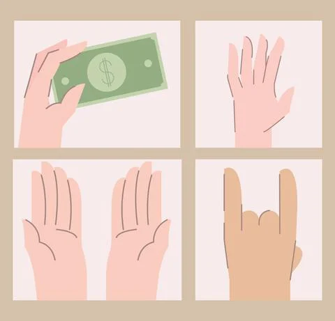 Icons collection hands Stock Illustration