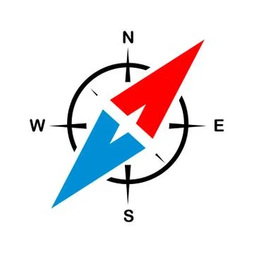 Icons Compass isolated on white background. Vector illustration Stock Illustration