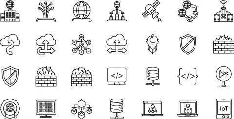 Icons for computer security and network concepts Stock-Illustration