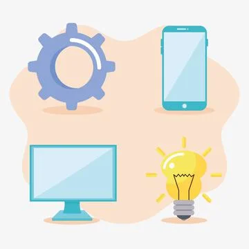 Icons creative process Stock Illustration