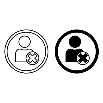 Icons Delete User. Black and White Vector Icons. Profile and Account Blocki.. イラスト素材