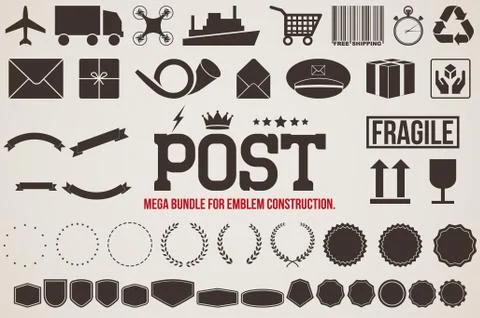 Icons Delivery for design emblems. Vector illustration イラスト素材